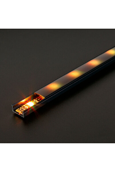 Alista Home Profil LED din aluminiu, negru, 1 m, tip U, canal pentru bandă LED.