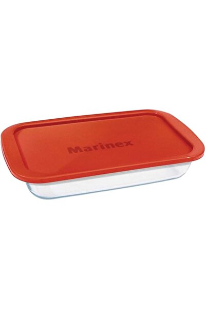 Generic MARINEX Large Rectangular Glass Roaster with Plastic Lid 2.9L - Durab...