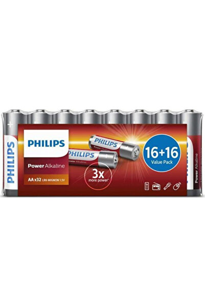 Philips Μπαταρίες Αλκαλικές Power AA 1.5V 32 τεμάχια Κωδικός: LR6P32FV/GRS