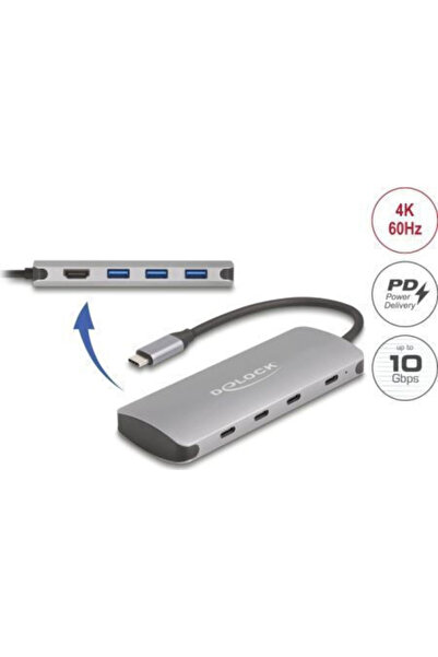 DELOCK Διανομέας USB 7 Θυρών USB 2.0 με σύνδεση USB-A Γκρι Κωδικός: 64323