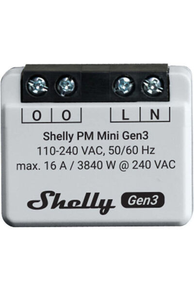 Shelly PM Mini Gen3 Έξυπνος Διακόπτης 1 Κανάλι Wi-Fi Bluetooth & RF 16A (Με Ο...