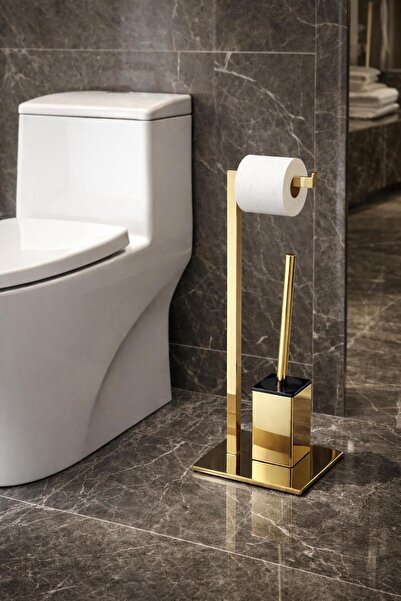 SANITEXPERT Suport WC Premium 2 în 1 – Port hârtie igienică și perie WC din i...