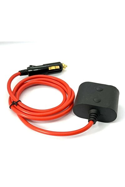 Derwell 1.5 Metre Çakmak Uzatma Kablosu 2li 12v/24v Çakmak Çoklayıcı 2 Port Oto Çakmak Çoğaltıcı Kab
