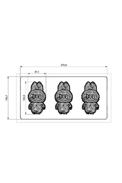 ADG Polycarbonate Chocolate Mold Labubu 3 Pieces