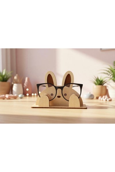 ROKH Wooden Rabbit Glasses Holder Stand |   Decorative Glasses Stand |   Desktop Organizer |   Gift