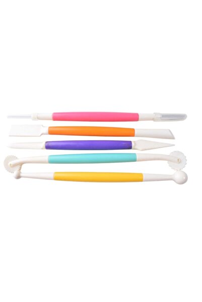 Decoratiuni Dulci Set 5 ustensile modelaj (mini cutter, scriber, rotita zimtata)