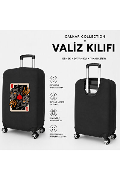 CALKARCOLLECTION Travel Mode6 Printed Black Luggage Cover Suitcase Protector