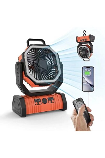 Morvena Picks Ventilator portabil de camping cu capacitate mare - telecomandă...