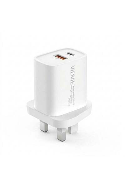 Vidvie Fast Wall Charger 20W Dual Port (Type-C PD & USB-A) Support PPS - White