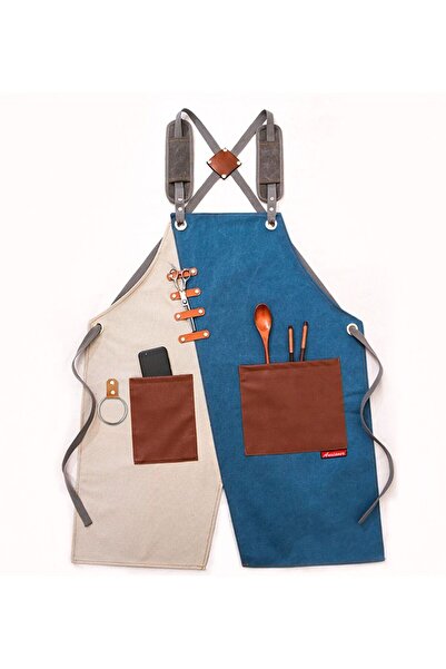 Arabest Chef Cooking Apron,Canvas Kitchen Bib Apron with Pockets,Water-Resist...