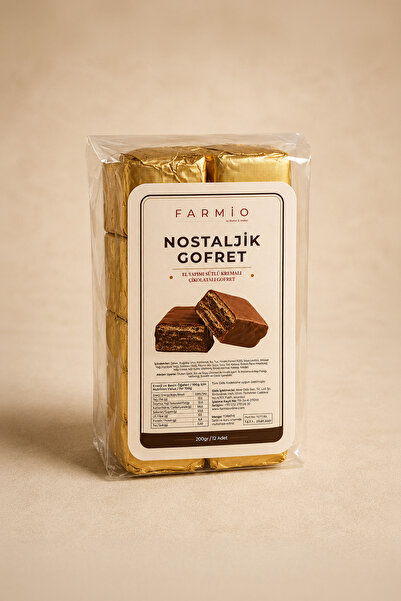 FARMİO El Yapımı Nostaljik Gofret Çikolatalı - Mini (12'li) - 200 gr
