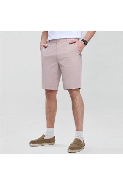 Giordano شورت برمودا رجالي ضيق من قماش التويل مع خصر مطاطي
