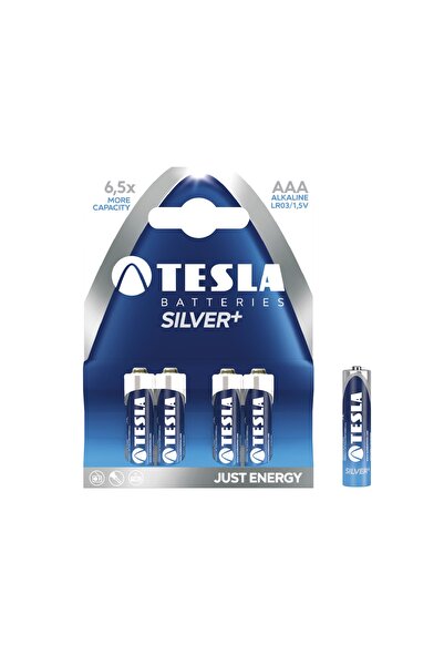 TESLA Алкални батерии LR03, AAA, 4 броя/комплект, Сребристи - A1099137002, Ср...