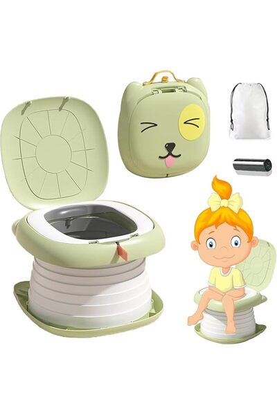 ALMEKAQUZ Folding Toddler Potty Chair, Portable Travel Toilet Trainer, Childr...