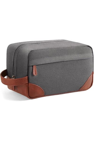 Tazweeq Canvas Hanging Dopp Kit, Large Capacity Water Resistant Mens Travel T...