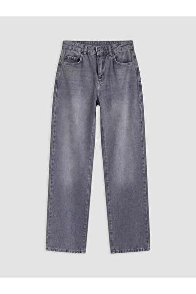 LC Waikiki Lcw Jeans Gray Straight Fit Women's Jean Trousers