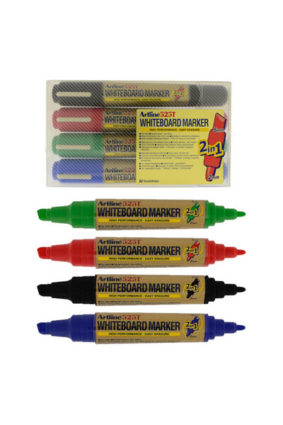 artline Marker Pentru Tabla De Scris 525T, Doua Capete - Varf Rotund 2.0Mm/Te...