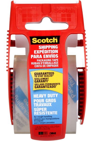 Scotch Heavy Duty Packaging Tape, 1 Roll with Dispenser, 4.8 cm x 22.2 meters...