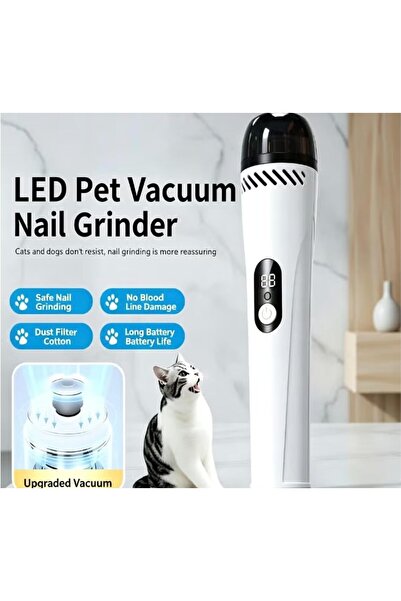 HXD Zoomlion LED Pet Vacuum Nail Grinder for Dogs and Cats, White | Safe Nail...