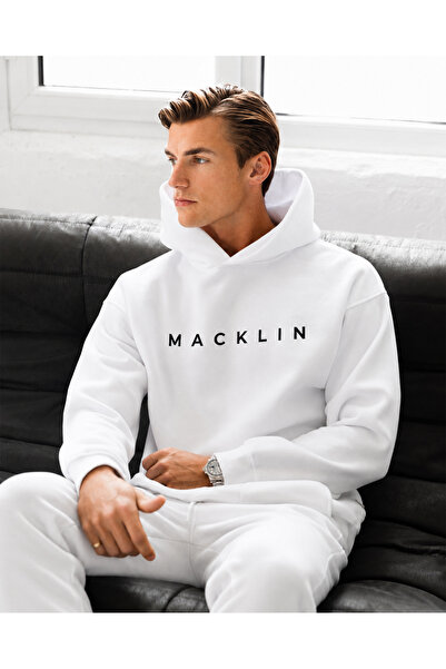 macklin طقم بدلة رياضية بقلنسوة للجنسين، مطبوع من الأمام والوسط، مقاس كبير، 3...