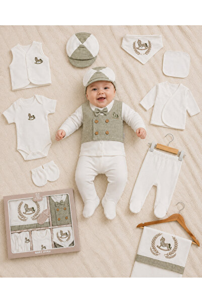 EDM Kidss 100% Cotton Baby Boy Hospital Discharge Set of 10 Pieces with Hat, ...