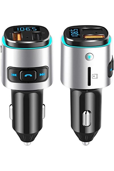 Aputue جهاز إرسال إف إم، محول سيارة لاسلكي بتقنية بلوتوث 5.0، شحن USB مزدوج ب...