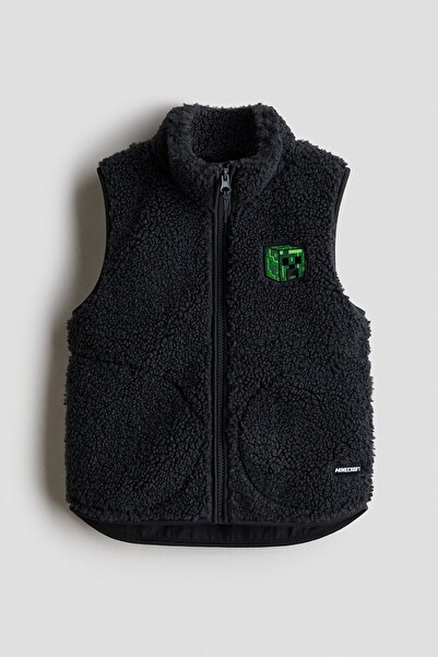 H&M Motif Detaylı Pelüş Yelek