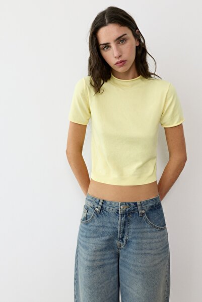 Pull & Bear Vücuda oturan kısa kollu kazak