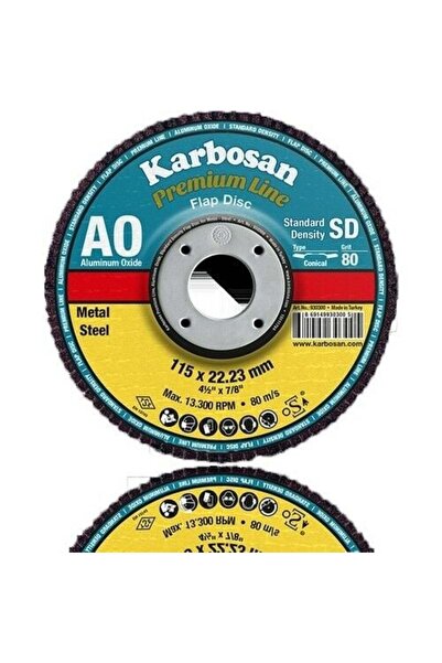 KARBOSAN 982985 Premium Line AO Flap Disk Zımpara 115x22.23mm 80 Kum