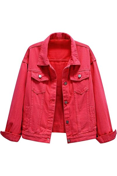 Generic Women's Denim Jacket Button Up Long Sleeve Jean Trucker Coat | Candy ...