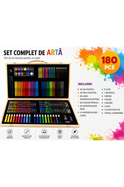 OEM Complete Drawing and Painting Set 180 Pieces in Wooden Box – Colored Penc...