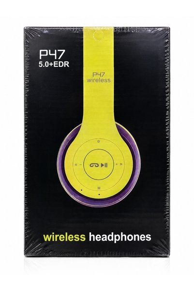 Generic Brand P47 5.0+EDR Wireless On-Ear Bluetooth Headphones with Built-in Mic, FM Radio, TF/SD Card Slot, Foldable Stereo Headset for Mobile Phones, Laptops, & PC