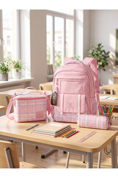 Roomys 3-Piece School Bag Set |   Backpack + Thermal Insulated Lunch Bag + Pe...