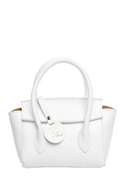 SimpleFind Anna Luchini Geanta piele -Sybille-Alb,Geanta de mana piele natura...