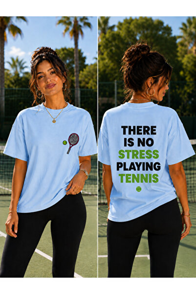VODEXA Unisex Oversize Tennis Printed T-Shirt 100% Cotton Tennis Themed Comfo...