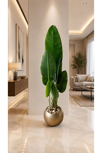 Generic Brand Artificial Banana Tree ( شجرة موز ) in Gold Pot - 180cm Large F...