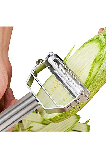 Generic Stainless Steel 2 in 1 Julienne Vegetable Peeler Multi-Functional Fru...