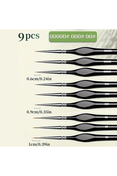 Choice 9pcs 3/6/9pcs Fine Tipped Brush Set with Triangular Handle, Profession...