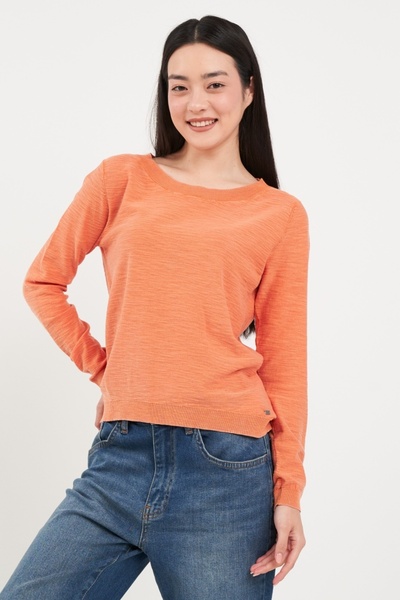 Kenvelo - Pulover dama cu maneca lunga de culoare uniforma