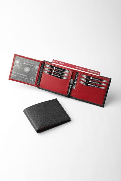 CENGİZ PAKEL Genuine Leather Horizontal Multi-Card Holder Slim Men's Wallet B...