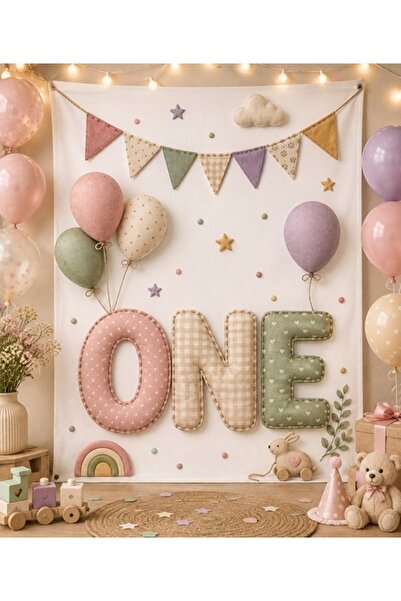 Big Party Cloth Banner One Pink 100*150