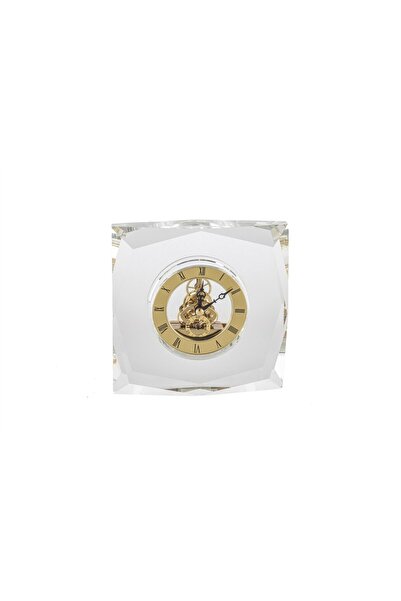 Mikasa Moor Şeffaf Kristal Gold Saat 15x16cm