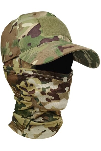 STARSTAR Camouflage baseball cap with neck warmer balaclava style16.