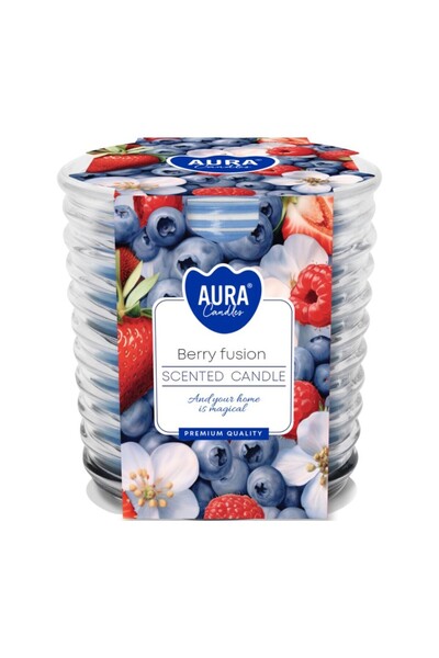 AURA Lumanare Parfumata in Pahar Spirala, Berry Fusion, Timp de Ardere 28 Ore,