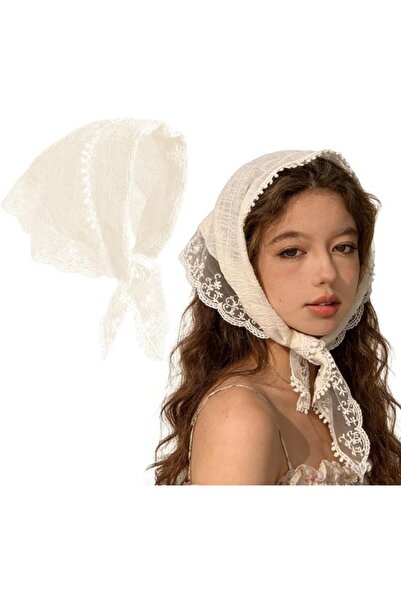 STARSTAR Women's white triangular headband retro summer accessory.