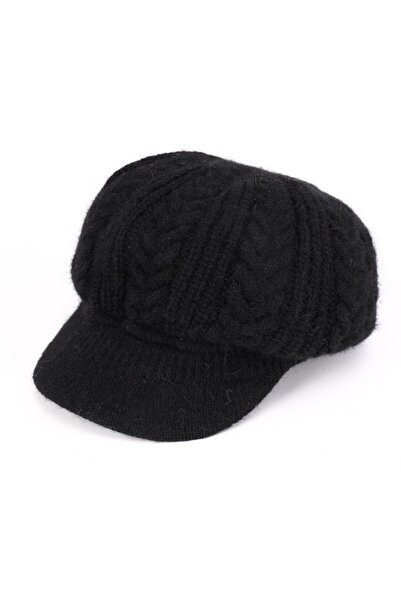 STARSTAR Women's knitted winter hat retro beret 52-60cm gray.
