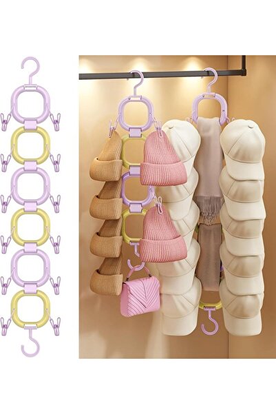 STARSTAR Hat rack 6-ring purple/yellow holds 16 caps.