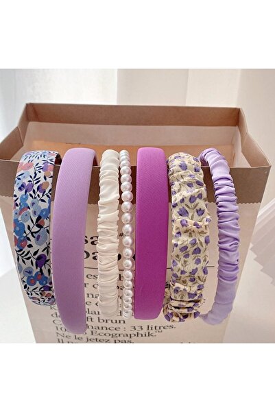 STARSTAR Headbands 7pc floral pearl retro wide women color1.