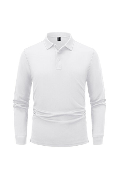 OtherMax Tricou Polo Bărbați Mânecă Lungă Sport Golf Tactic Alb Mărime XL — B...
