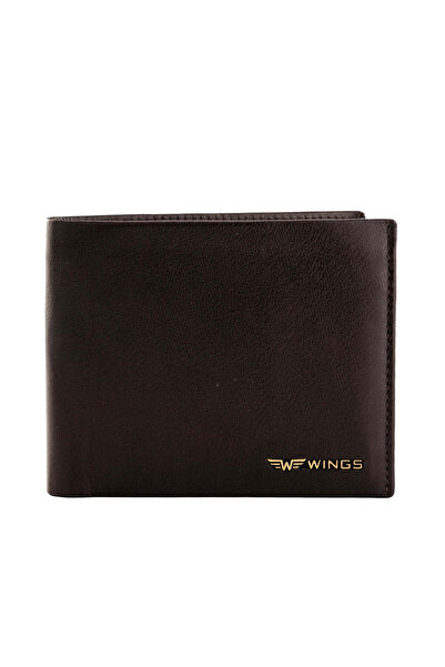WINGS BRAND Portofel WINGS pentru bărbați, din piele de vacă maro